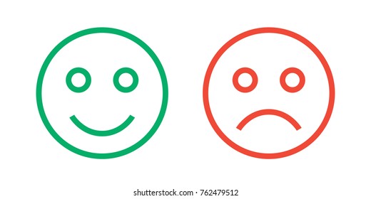 Two simple vector smileys with different emotions.