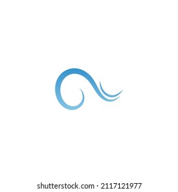 Two simple water wave lines illustration logo icon template