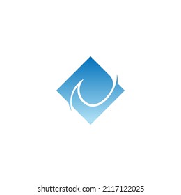 Two simple water wave lines illustration logo icon template