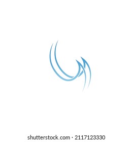 Dos simples líneas de onda de agua ilustración plantilla de icono
