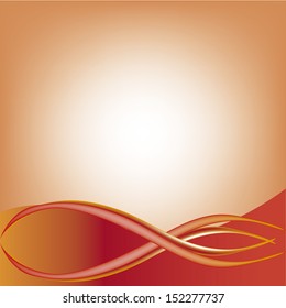 two simple waves mixing each other in an orange background