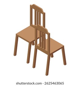 Two simple wooden chairs standing side by side, creating a cozy and inviting atmosphere