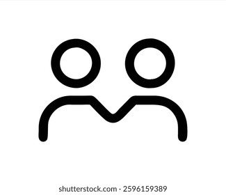 Two simplified figures in a vector illustration symbolize unity and partnership. Their connected shapes convey a sense of togetherness and collaboration, ideal for community focused themes.