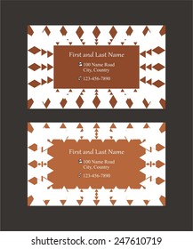 Two single sided business cards or text frames with brown background
