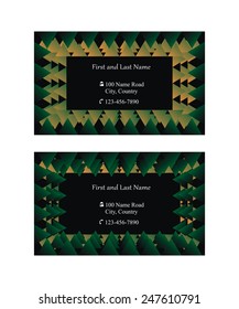 Two single sided business cards or text frames with black background
