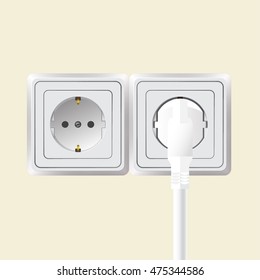 two single sockets are installed together in a tight. in one socket put the plug turning on the appliance