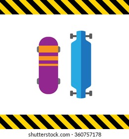 Two skateboards icon