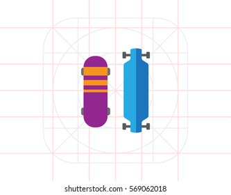 Two skateboards icon