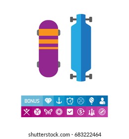 Two skateboards icon