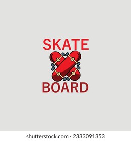 two skateboards vector illustration logo x eps 10