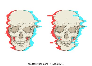 Two skulls. Interference.