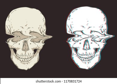Two skulls. Interference.