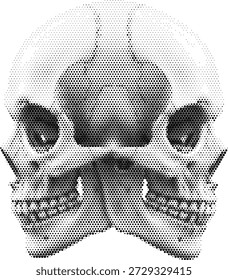 Dos calaveras juntas para temas de diseño de terror gótico y muerte