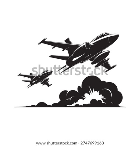 Two sleek jet fighters soar amidst billowing smoke showcasing dynamic aerial prowess and military strength high quality