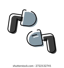 Dois fones de ouvido wireless elegantes simbolizando a tecnologia de áudio pessoal moderna, ideal para música, podcasts, chamadas e streaming em qualquer lugar, solução de escuta mínima, portátil e conveniente