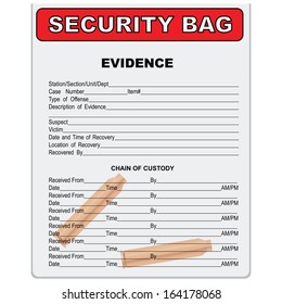 Two sleeves - the evidence in a plastic bag. Vector illustration.