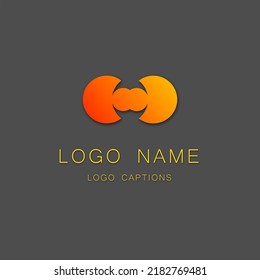 two sliced circle logo design, luxury logo background