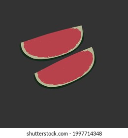 Two sliced fresh watermelon on background.