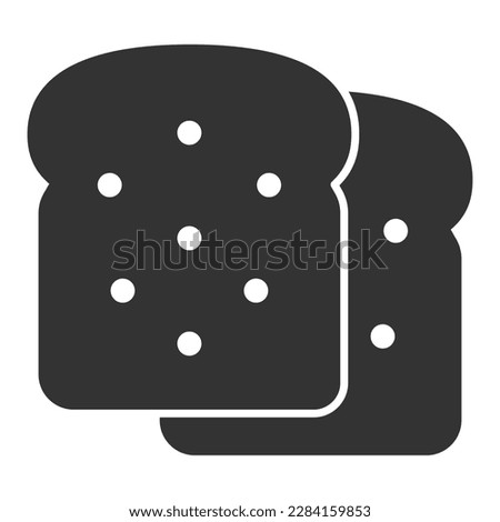 Two slices of bread - icon, illustration on white background, glyph style