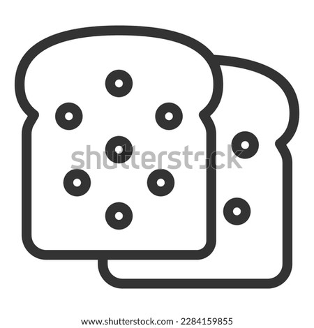 Two slices of bread - icon, illustration on white background, outline style