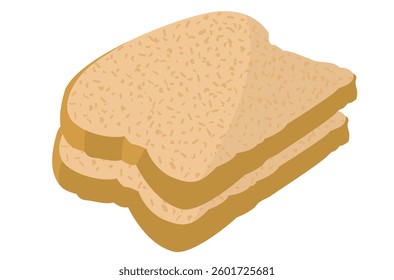 two slices of bread on white
