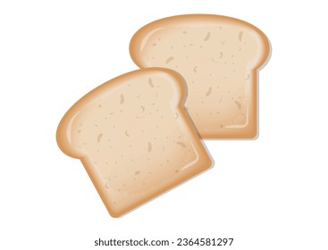 Two Slices of Bread Vector Flat Design