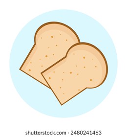 Two Slices Of Cartoon Bread Icon