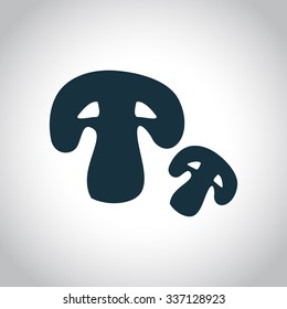 Two slices mushroom icon isolated on a white background