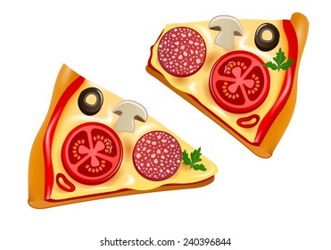 two slices of pizza