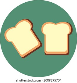 Two slices of toast, illustration, vector on a white background.