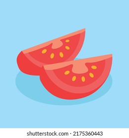 Two slices of tomato, illustration
