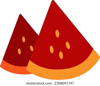 two slices of watermelon vector illustration