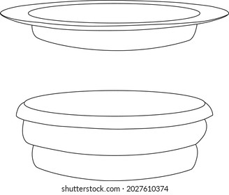 two sloped modern basins made with a contour