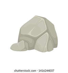 Two small stones near the big one. Vector illustration on white background.