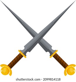 Dos pequeñas espadas, ilustración, vector sobre un fondo blanco.