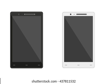 Two Smart Phones On White Background