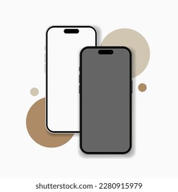 Dos pantalla en blanco para Smartphone, paro de teléfono. Plantilla para infografías o interfaz de diseño de interfaz de usuario de presentación.