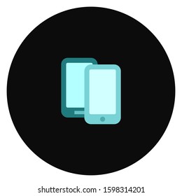 two smartphones icon . Flat style vector illustration Eps 10.