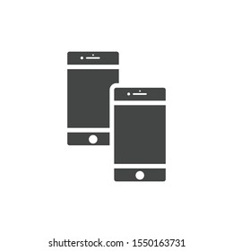 Two smartphones icon isolated on white background. Smartphone symbol modern, simple, vector, icon for website design, mobile app, ui. Vector Illustration