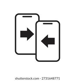 Dos smartphones con flechas izquierda y derecha