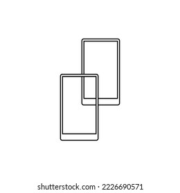 Two smartphones on a white background