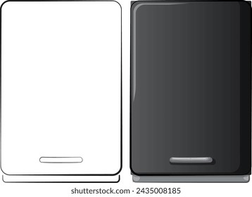 Two smartphones, one blank screen, one black screen