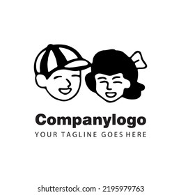 dos caras sonrientes diseño plano