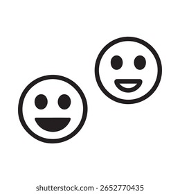 Two smiling faces with open mouths smile happy