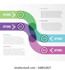 two smooth strips for infographics with four options