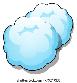 Two snow balls isolated on white background. Vector cartoon close-up illustration.