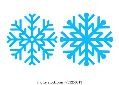 two snowflake holidays, Christmas, Vector Symbols,