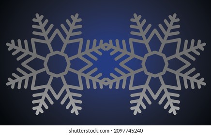 two snowflake on abstract dark background