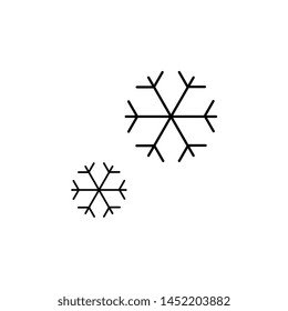 two snowflakes thin line icon on white background. simple flat vector snowy weather symbol. eps 10