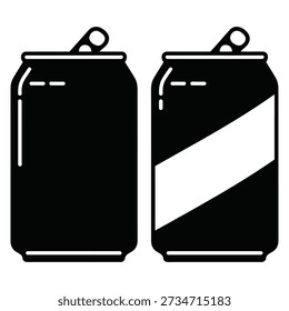 Two soda cans with different designs standing side by side.